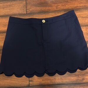 Lily Pulitzer navy scalloped skort